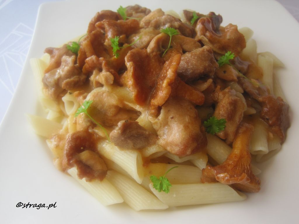 Penne i Gulasz z kurkami