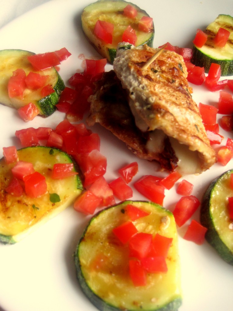 Schab z suszonymi pomidorami i serem mozzarella