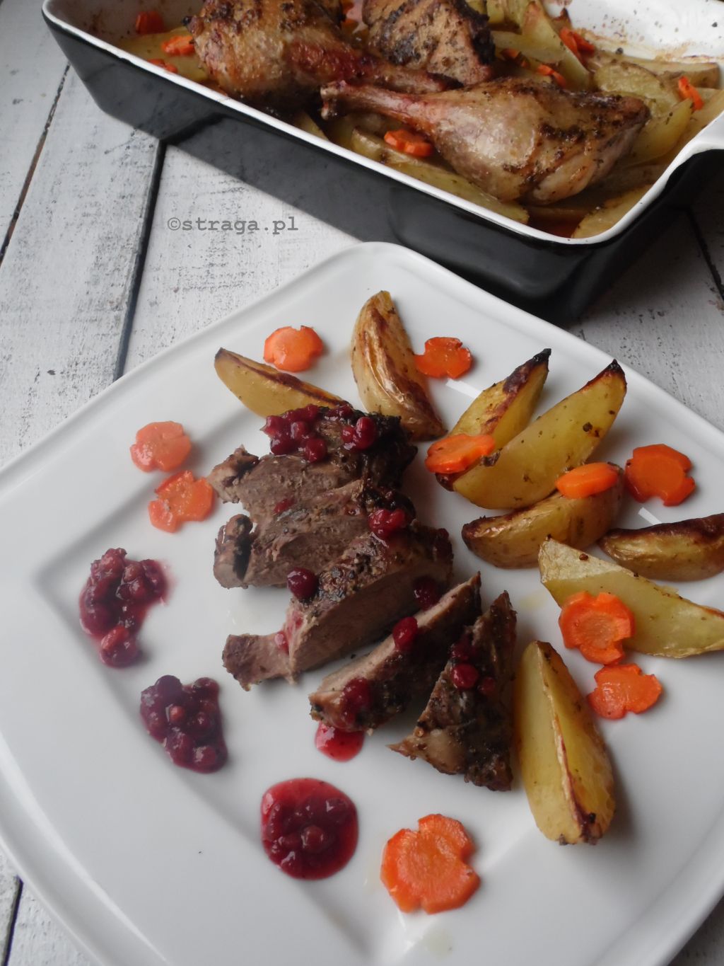 Kaczka pieczona z sokiem pomarańczowym