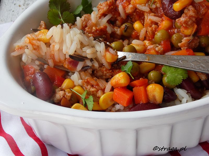 Meksykańskie picadillo z ryżem