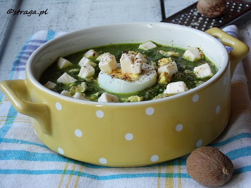 Zupa szpinakowa z jajkiem (zupa krem)