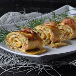 Tamagoyaki z łososiem i koperkiem
