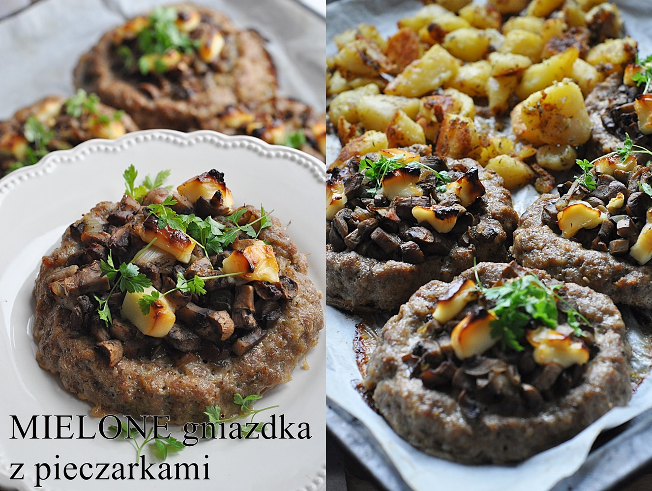 Mięsne gniazdka z pieczarkami
