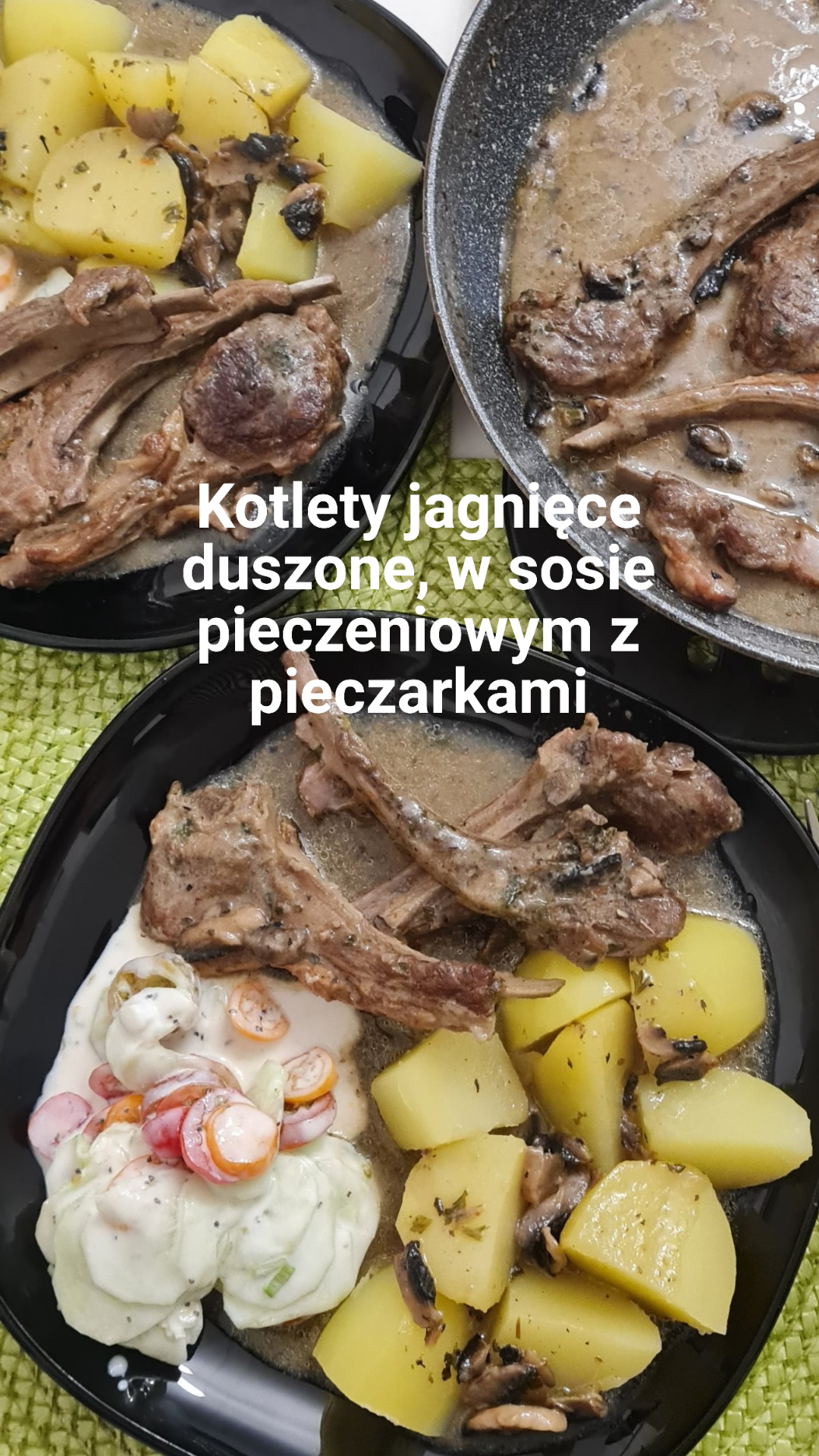 Kotlety jagnięce z pieczarkami w sosie